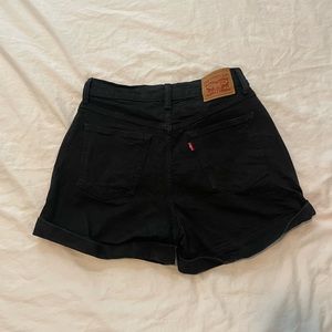 Levi Black Hi-Rise Jean shorts size 28